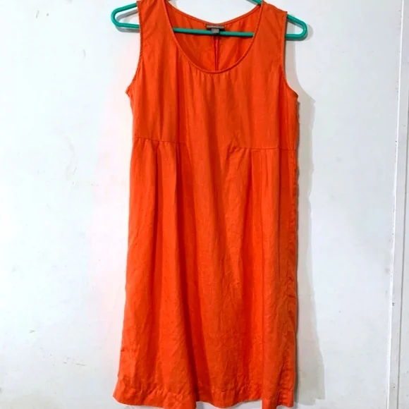 J. Jill | Dresses | Jjill Sz Xs Petite Orange Linen Dress | Poshmark
